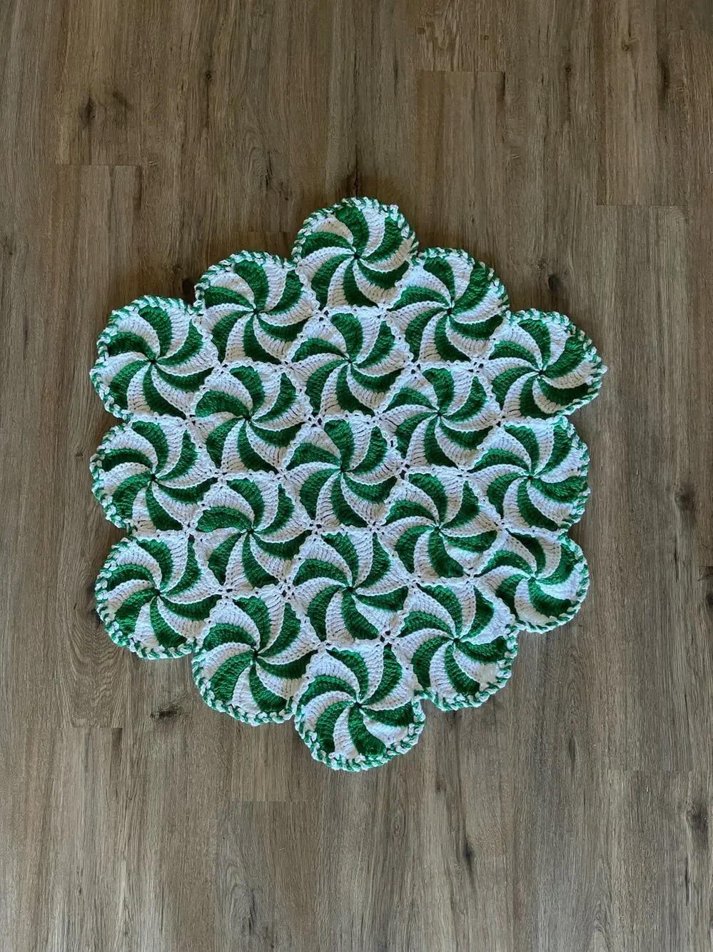 Green Peppermint Crocheted Large Table Centerpiece